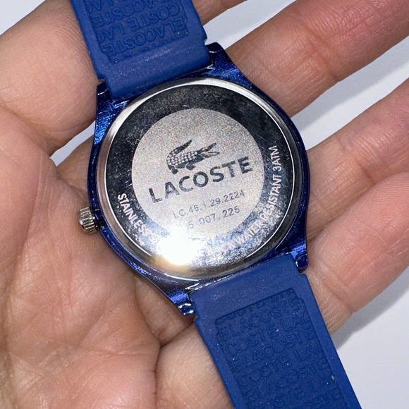 Lacoste Blue Teal Watch Rubber Band Quartz Gator Face Mens main image 9